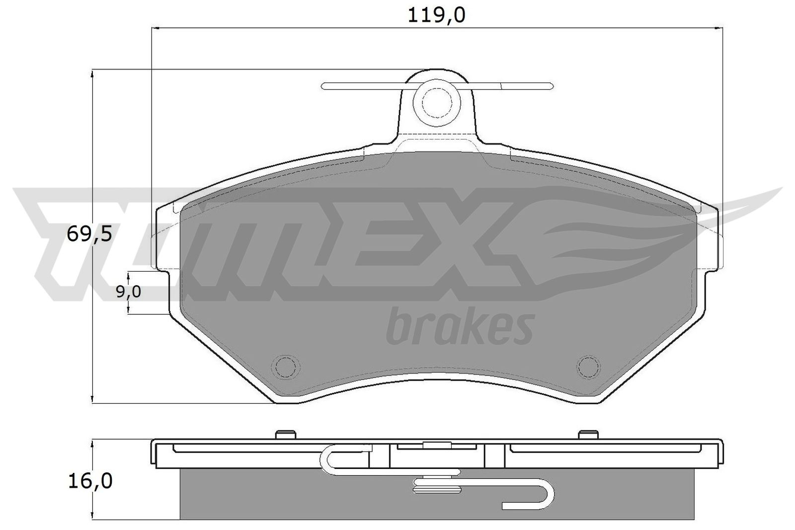 Sada brzdových platničiek kotúčovej brzdy TOMEX Brakes